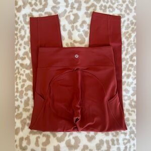 Lululemon Invigorate High Rise Crop 23” Leggings, Cayenne, Size 4